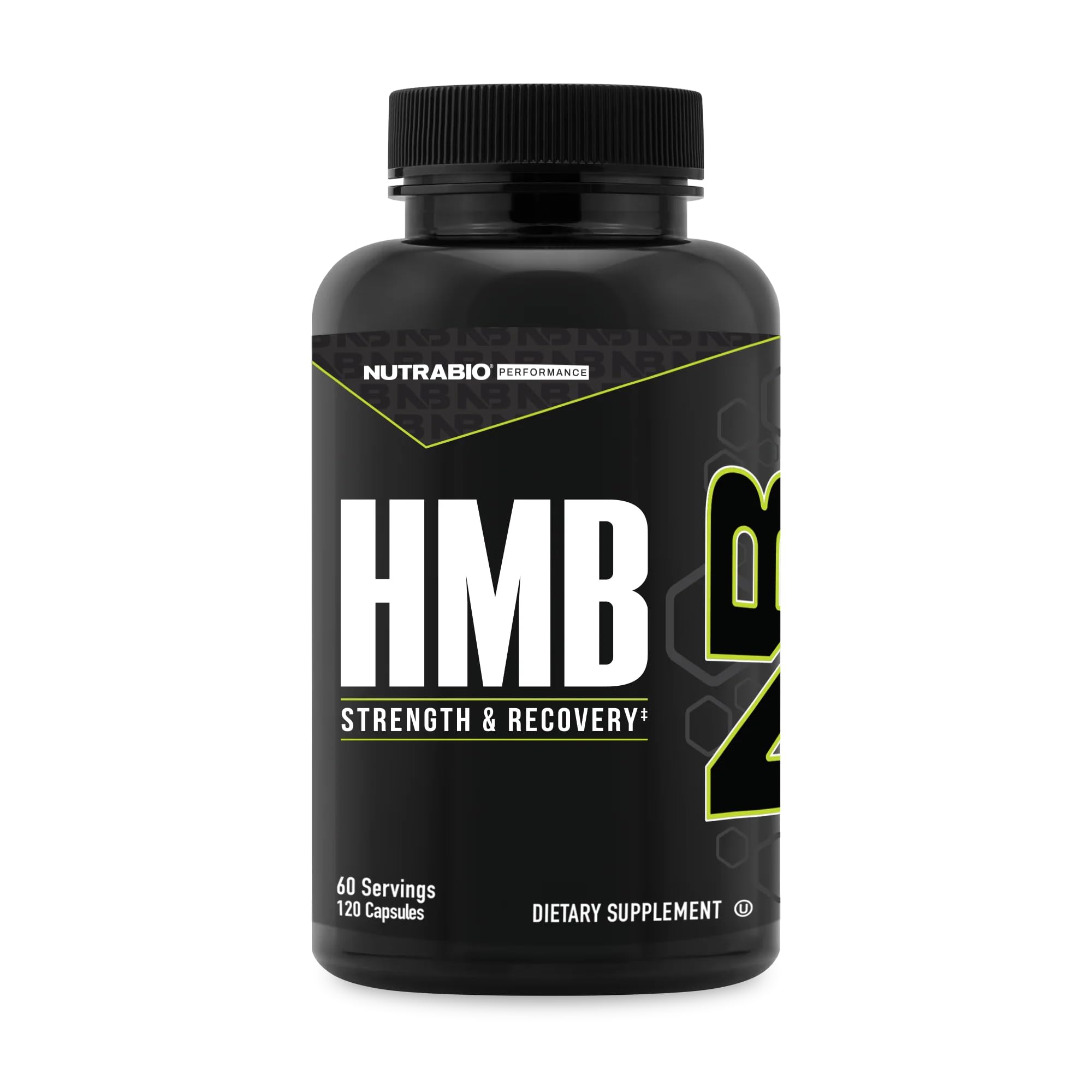 NutraBio HMB Supplement 104g front view with label