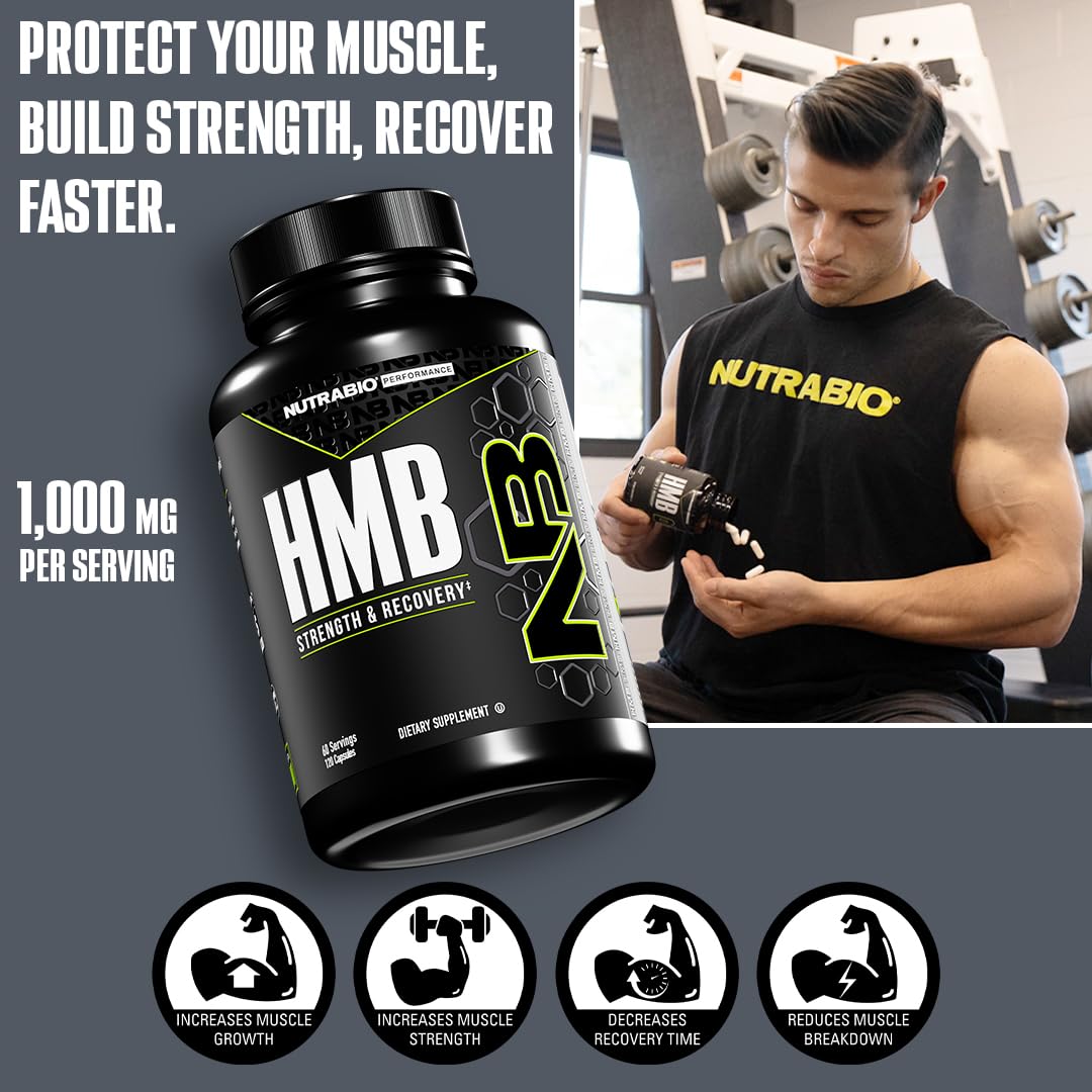 NutraBio HMB Supplement 104g side view showing capsule