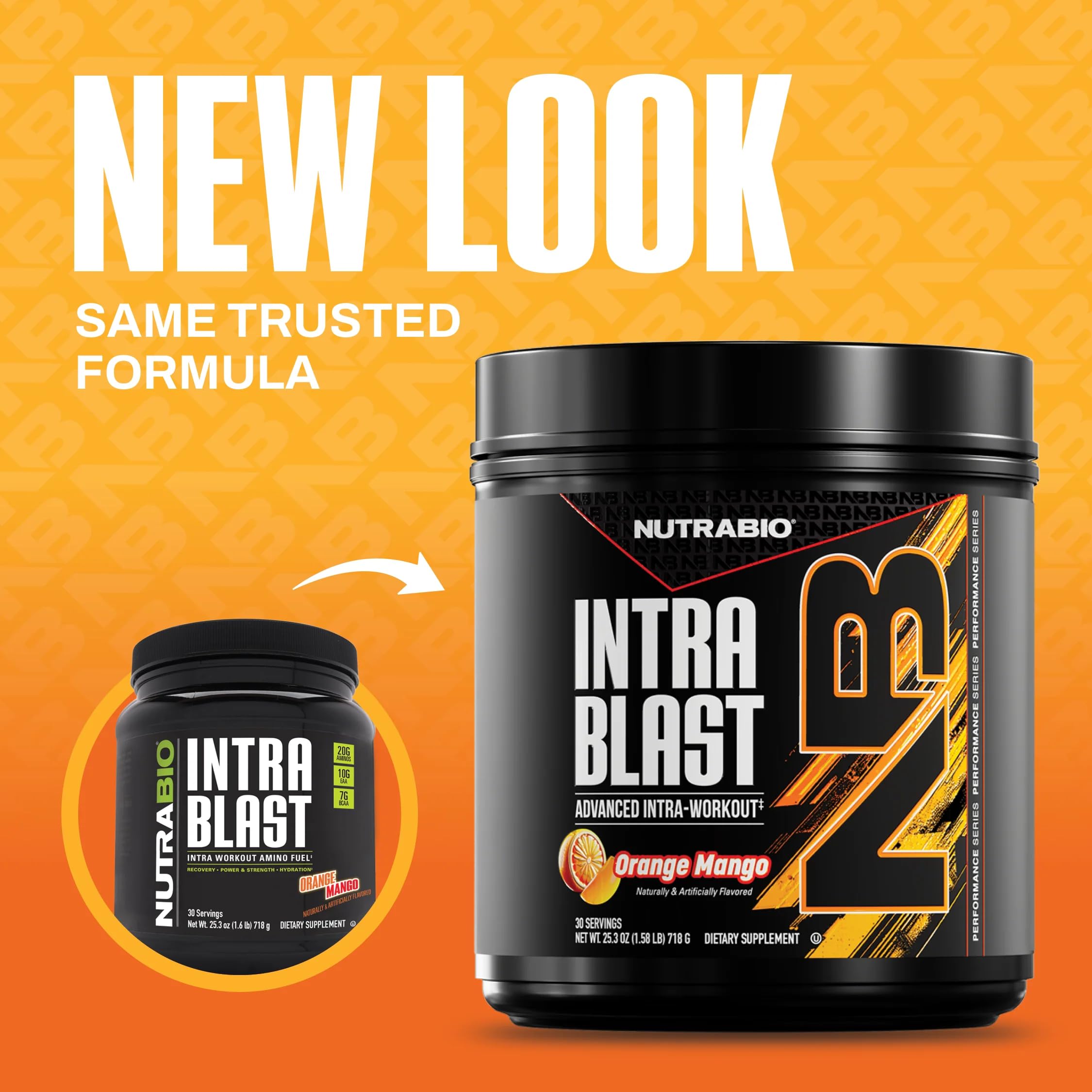 NutraBio Intra Blast BCAA Powder 718g back view