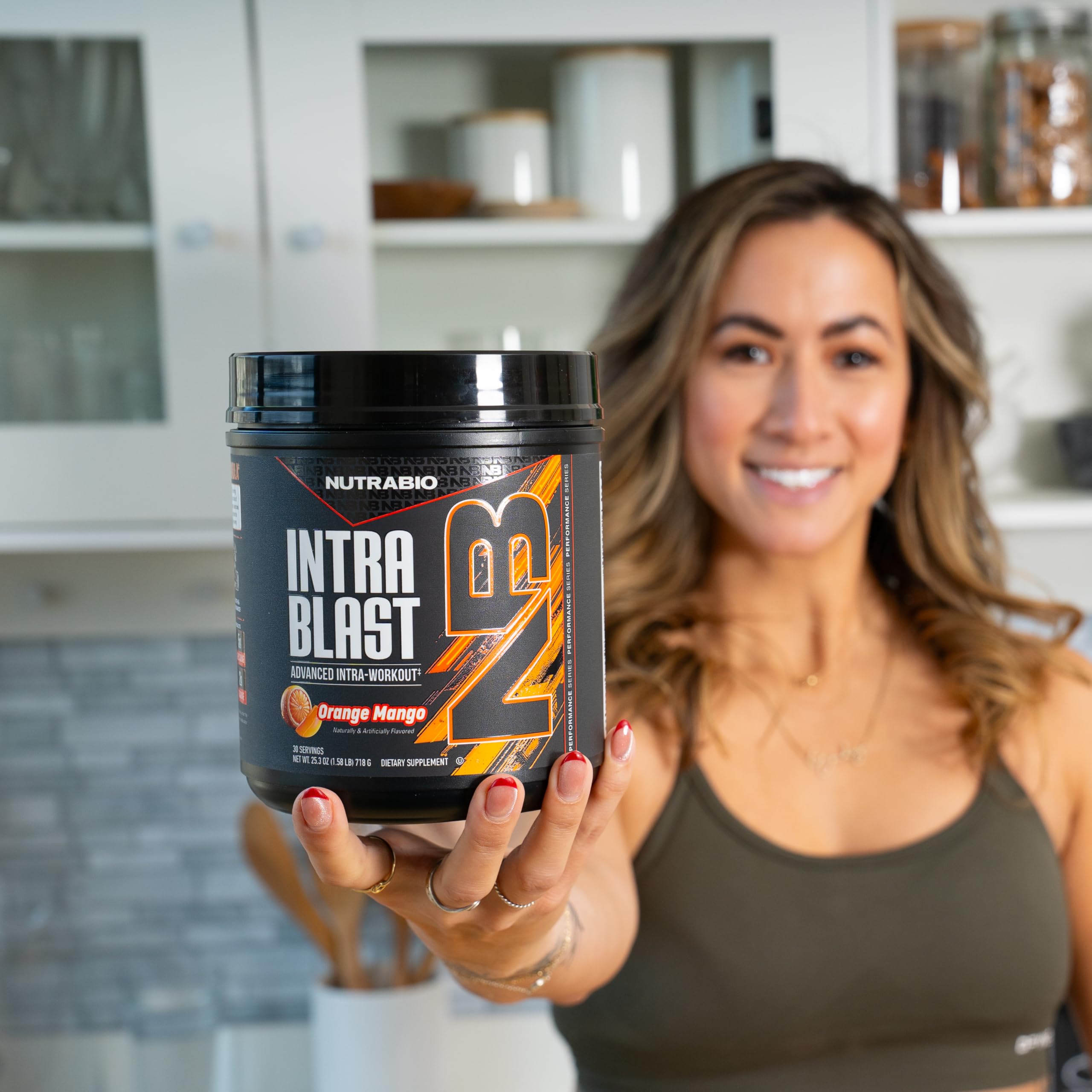 NutraBio Intra Blast BCAA Powder 718g side view