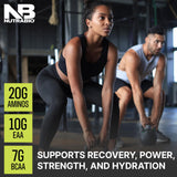 NutraBio Intra Blast BCAA Powder 726g in a gym setting