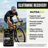 NutraBio L-Glutamine Powder with measuring scoop