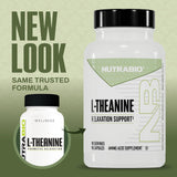 NutraBio L-Theanine capsules side view showing dosage
