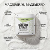 NutraBio Magnesium Glycinate Powder 345g side view