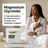 NutraBio Magnesium Glycinate Powder 345g with measuring scoop