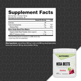 NutraBio Mega Beet Root Powder 280g nutritional information
