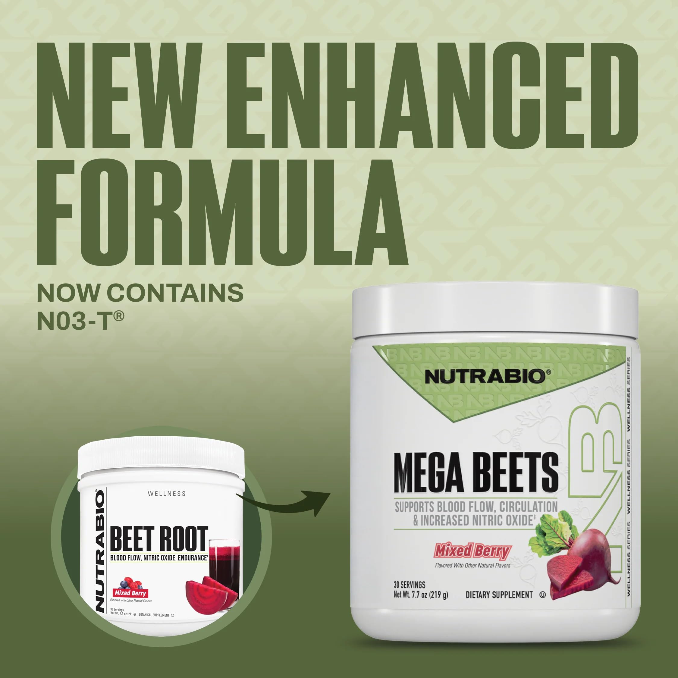 NutraBio Mega Beet Root Powder 280g packaging