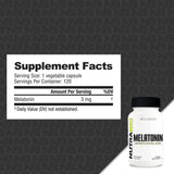 NutraBio Melatonin Sleep Aid 3mg bottle with label