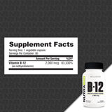 NutraBio Methyl B-12 Supplement 68g back view with ingredients
