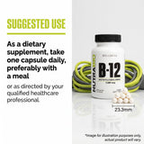 NutraBio Methyl B-12 Supplement 68g displayed with other supplements