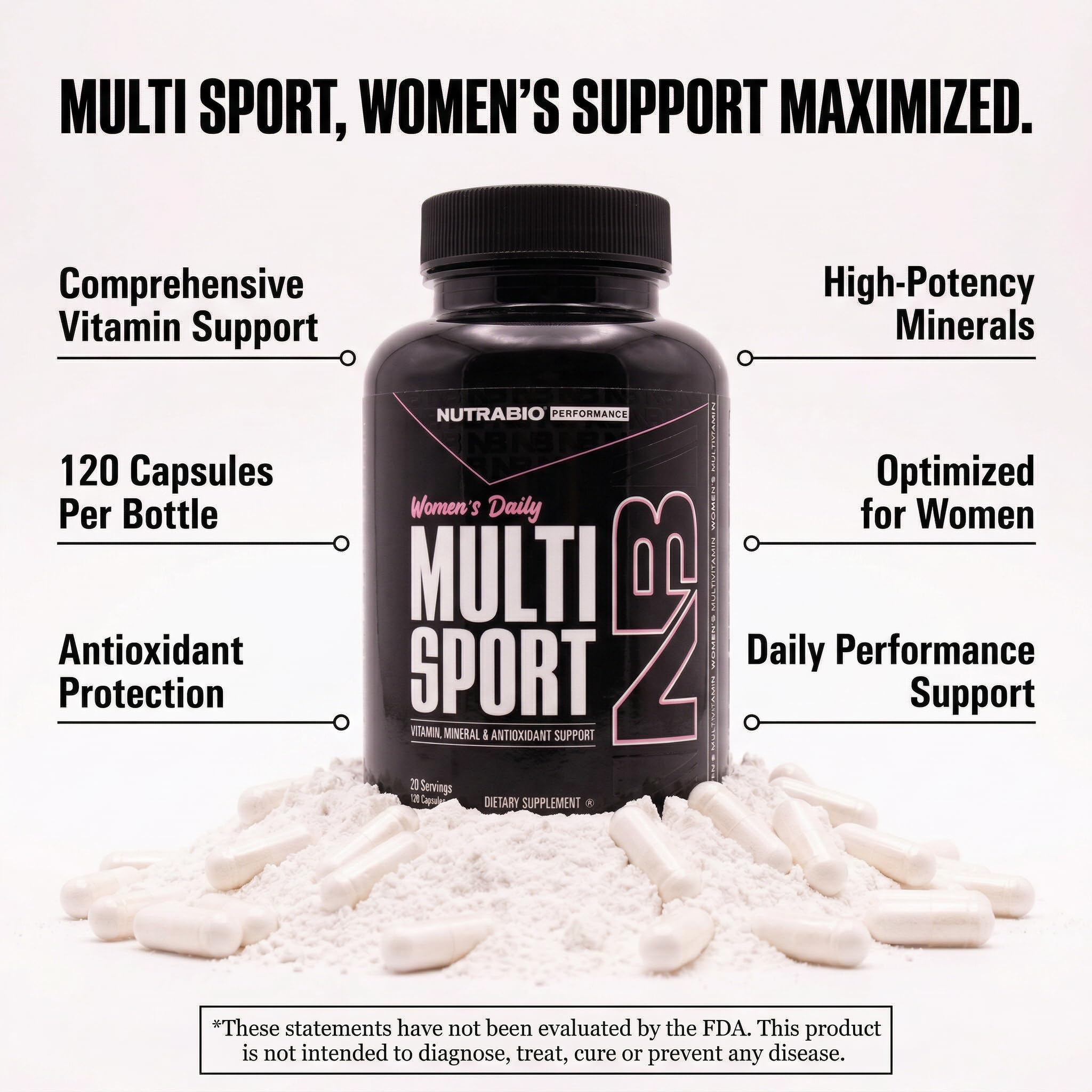 NutraBio MultiSport Multivitamin 60g packaging