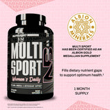 NutraBio MultiSport Multivitamin 60g with a measuring spoon
