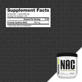 NutraBio N-Acetylcysteine 50g side view