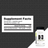 NutraBio Niacinamide Vitamin B3 Supplement back view