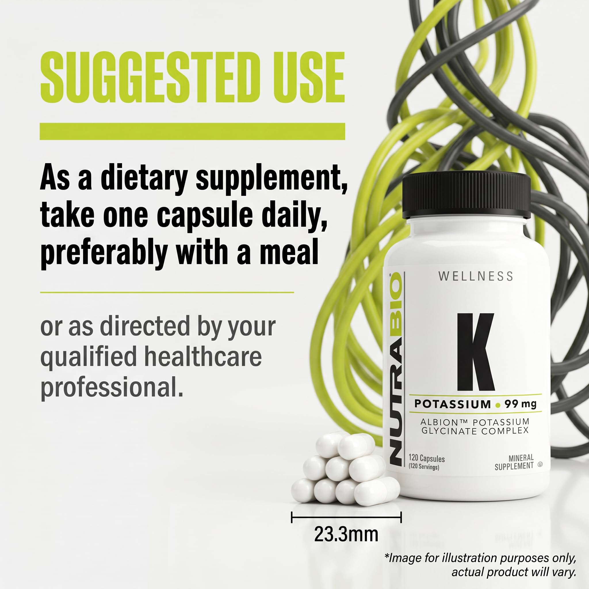 NutraBio Potassium Supplement 99mg 60 Capsules close-up of capsules