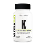 NutraBio Potassium Supplement 99mg 60 Capsules front view