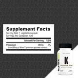NutraBio Potassium Supplement 99mg 60 Capsules side view
