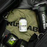 NutraBio R-Alpha Lipoic Acid 200mg supplement capsules on a surface