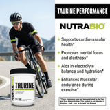 NutraBio Taurine Powder 500g side view showing packaging