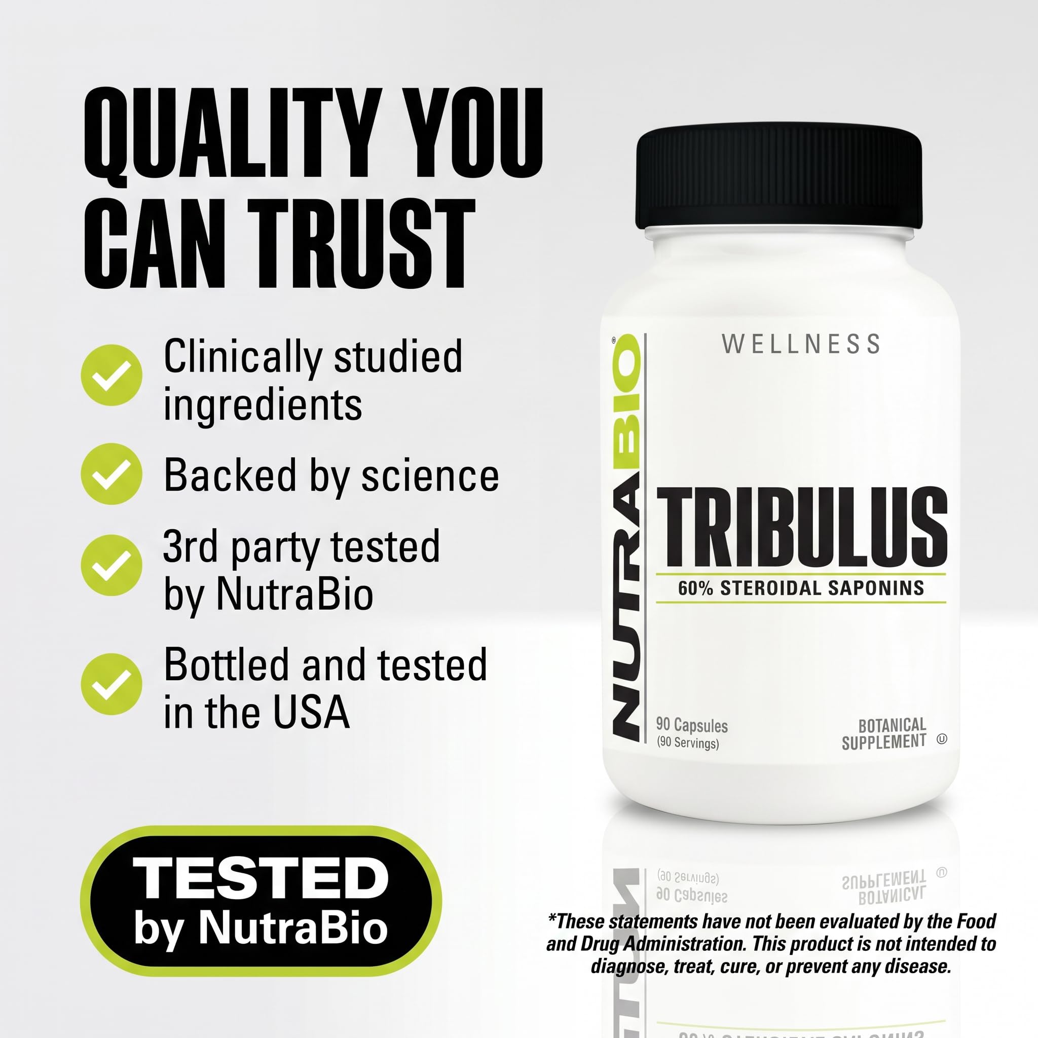 NutraBio Tribulus Terrestris Supplement 68g lifestyle scene