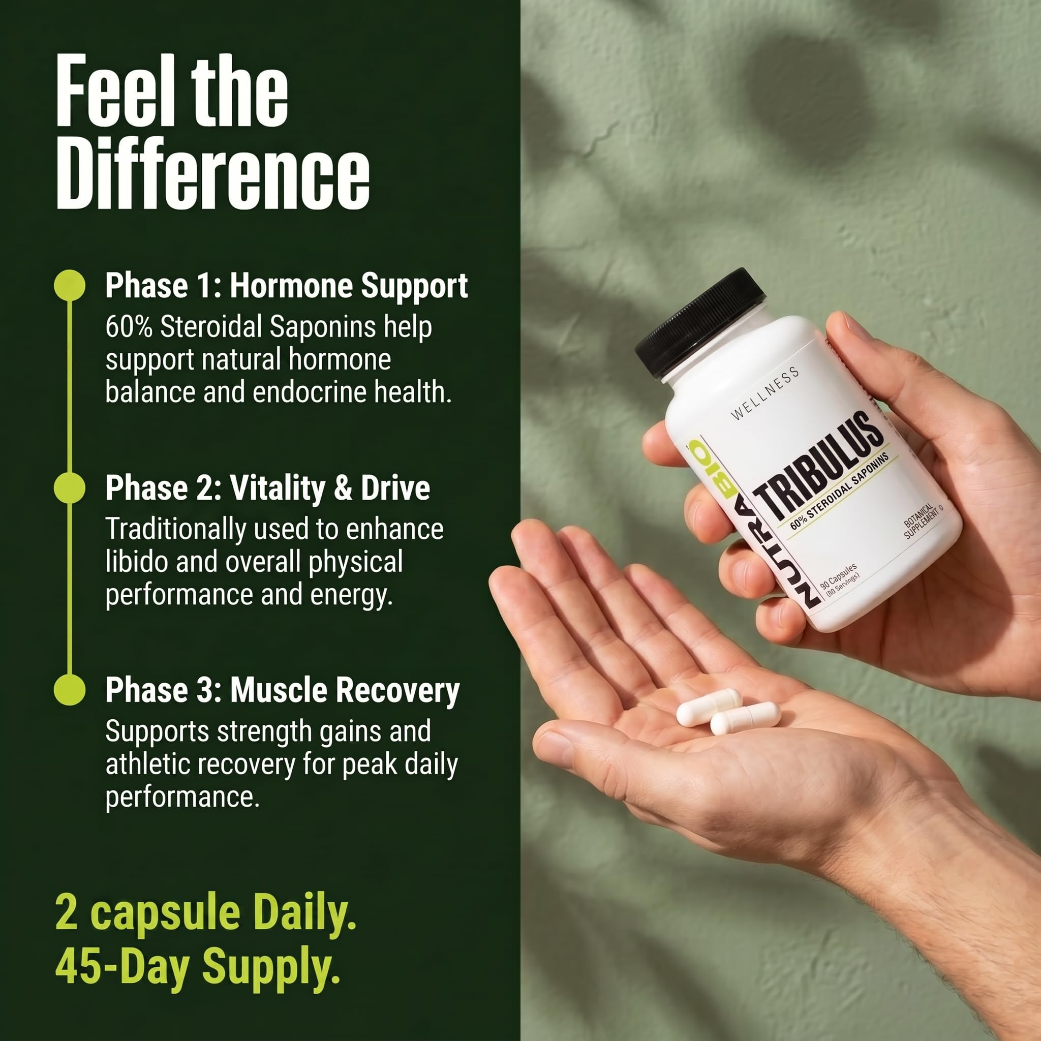 NutraBio Tribulus Terrestris Supplement 68g nutrition facts