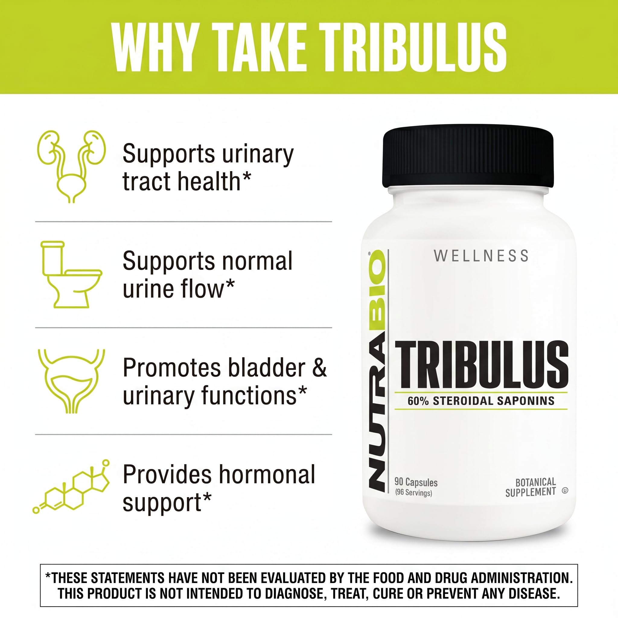 NutraBio Tribulus Terrestris Supplement 68g packaging