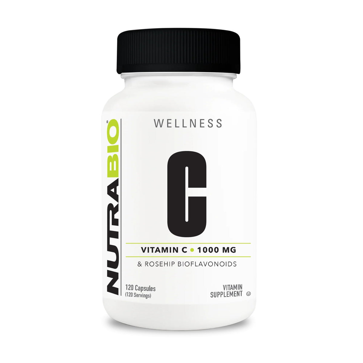 NutraBio Vitamin C 1000mg supplement front view