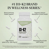 NutraBio Vitamin D3 & K2 capsules in packaging