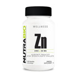 NutraBio Zinc Bisglycinate Chelate 120 vegetable capsules front view