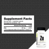 NutraBio Zinc Bisglycinate Chelate bottle side view