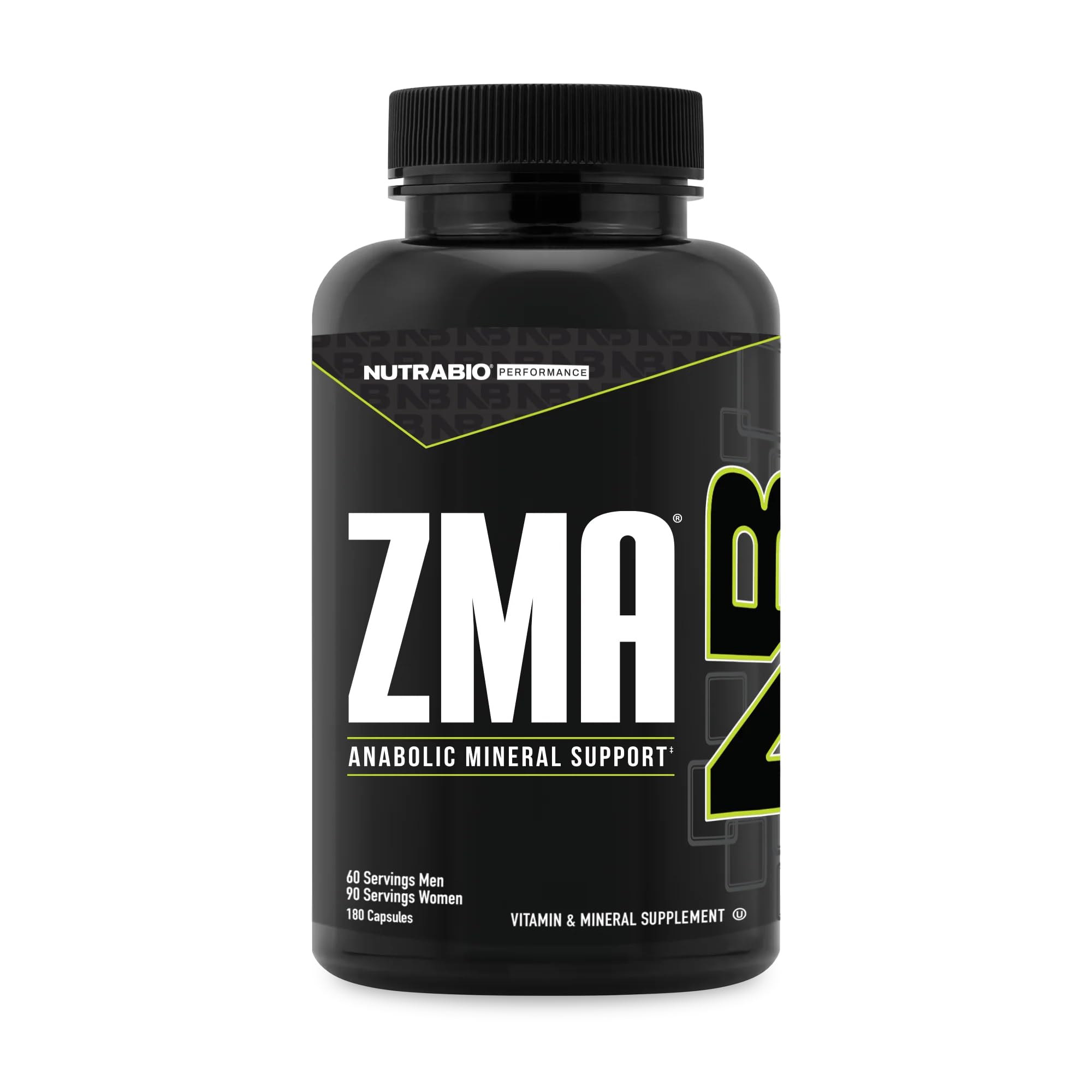 NutraBio ZMA Supplement 60g front view