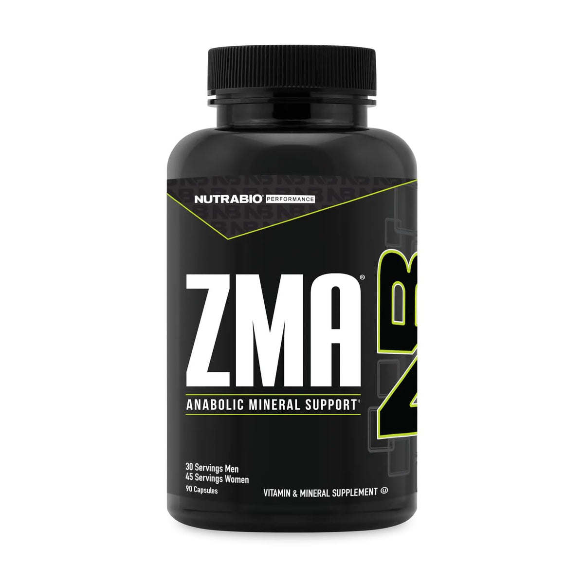 NutraBio ZMA Supplement front view with label
