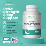 NutraBulk Melatonin Tablets 10mg side view showing tablet details