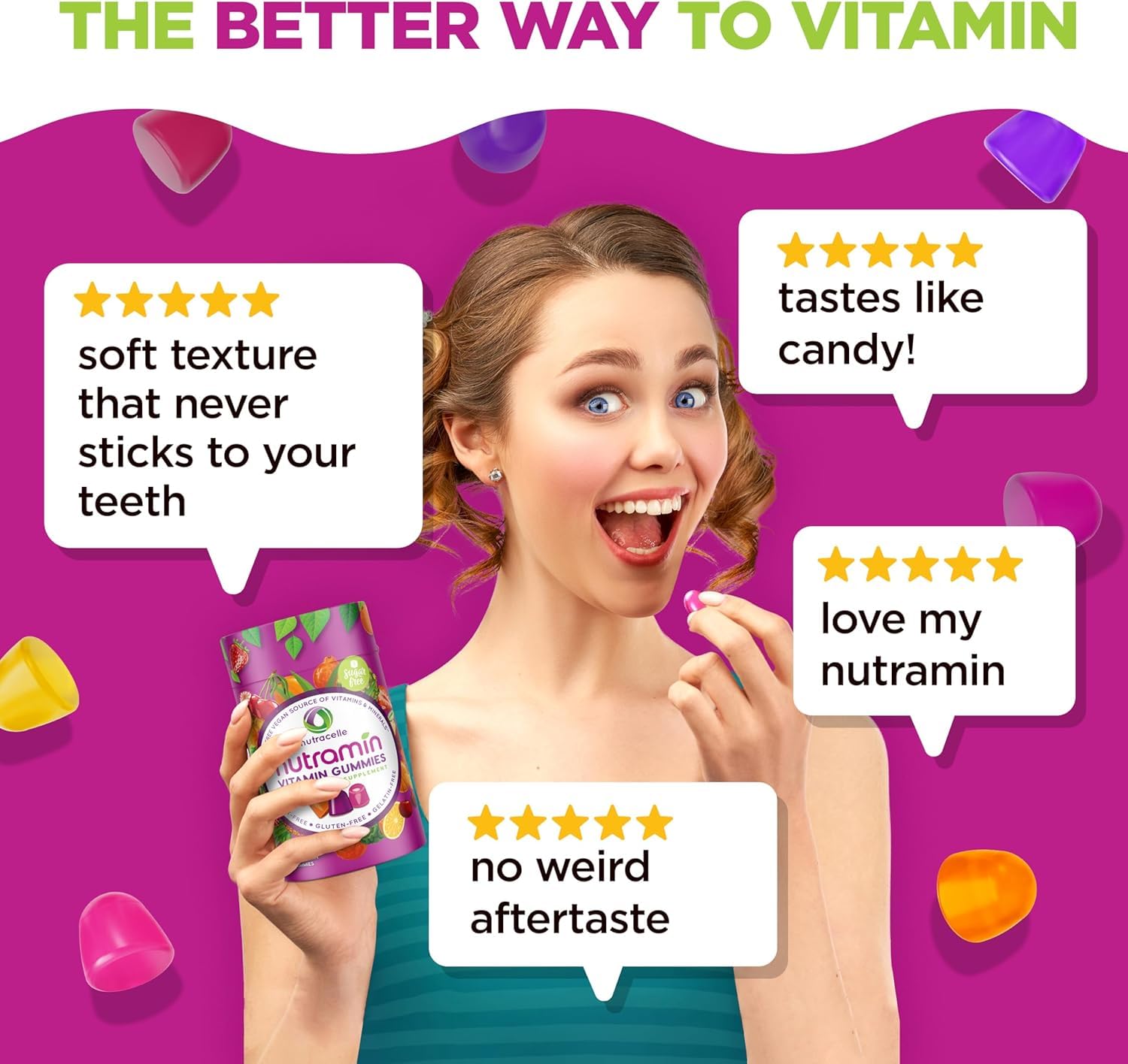 Nutracelle gummies with a measuring spoon for serving size