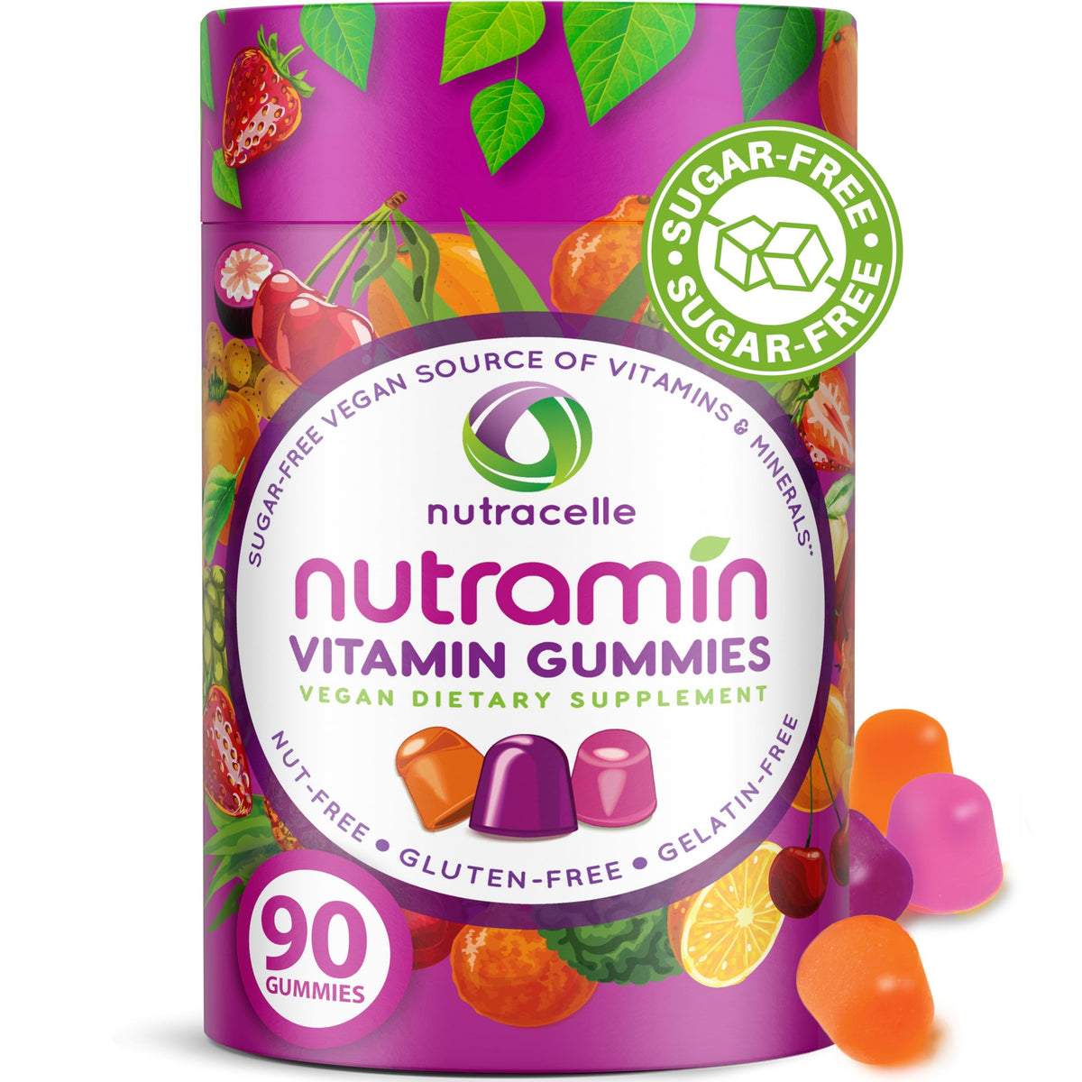Nutracelle Nutramin Adult Multivitamin Gummies front view with packaging