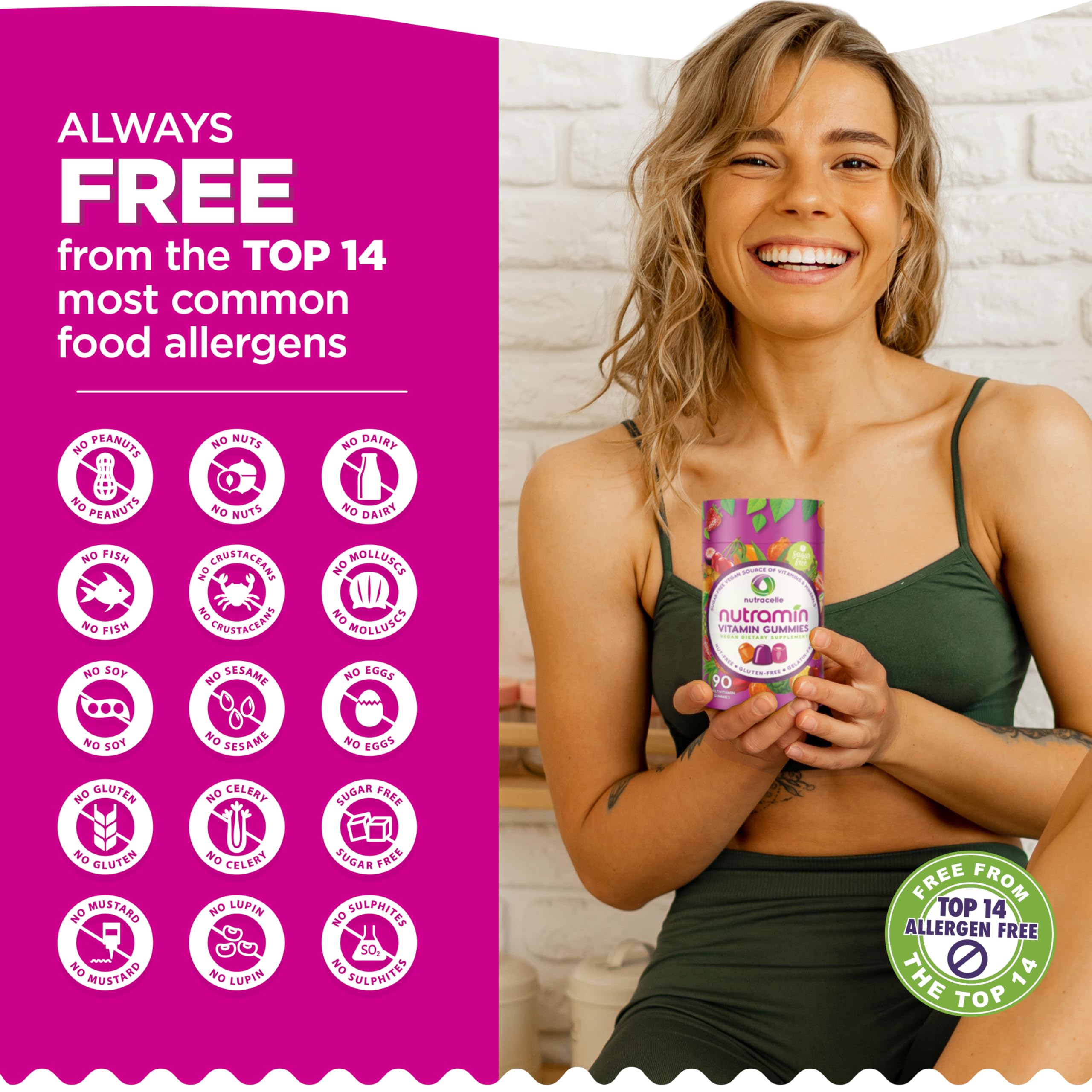 Nutracelle Nutramin Adult Multivitamin Gummies showing ingredients