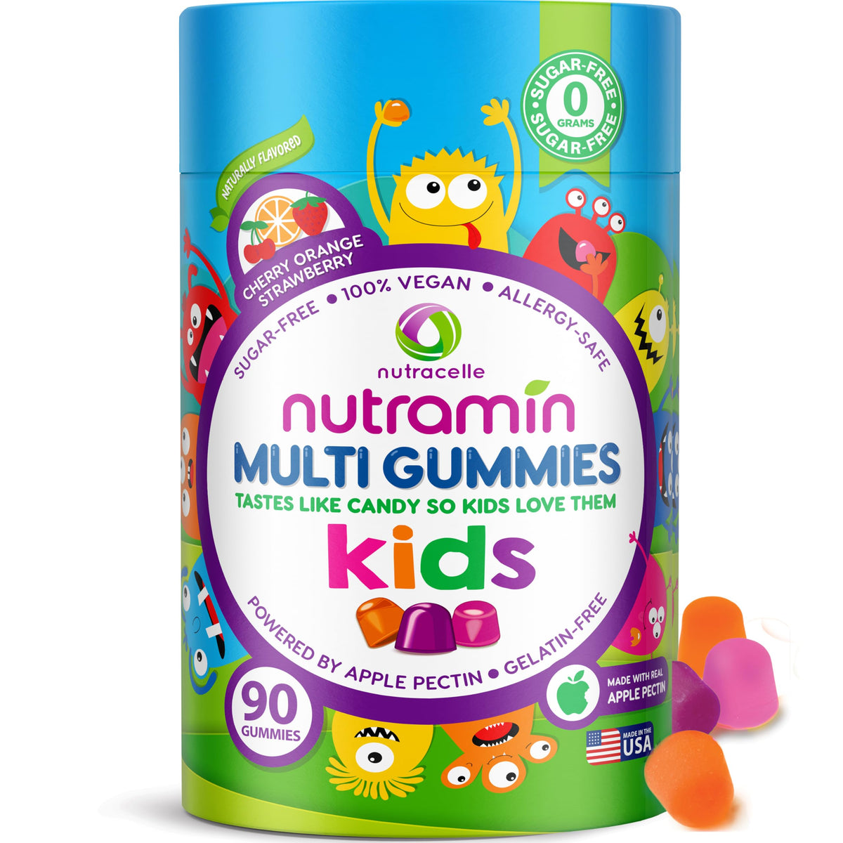 Nutracelle Nutramin Multivitamin for Kids gummy vitamins front view