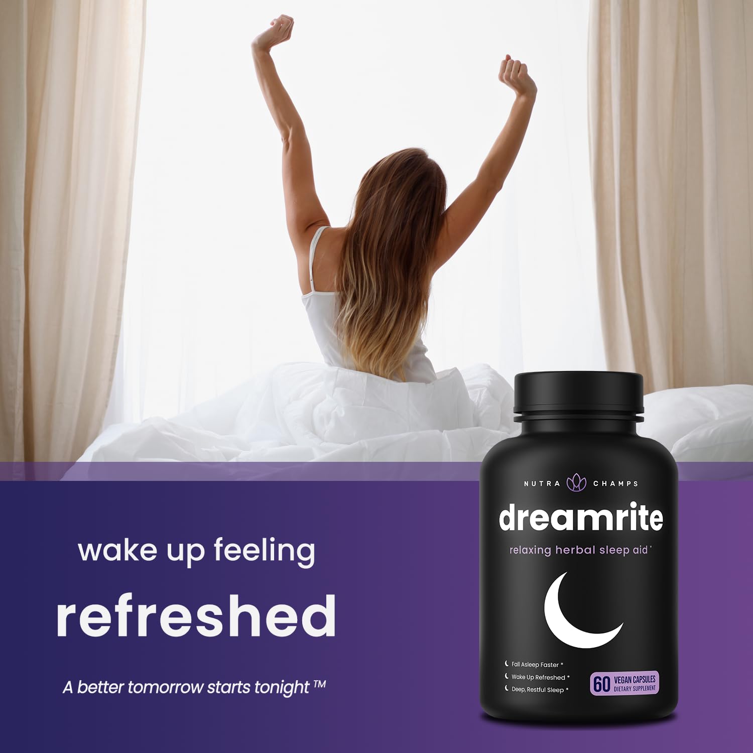 NutraChamps 10-in-1 Sleep Solution Capsules side view