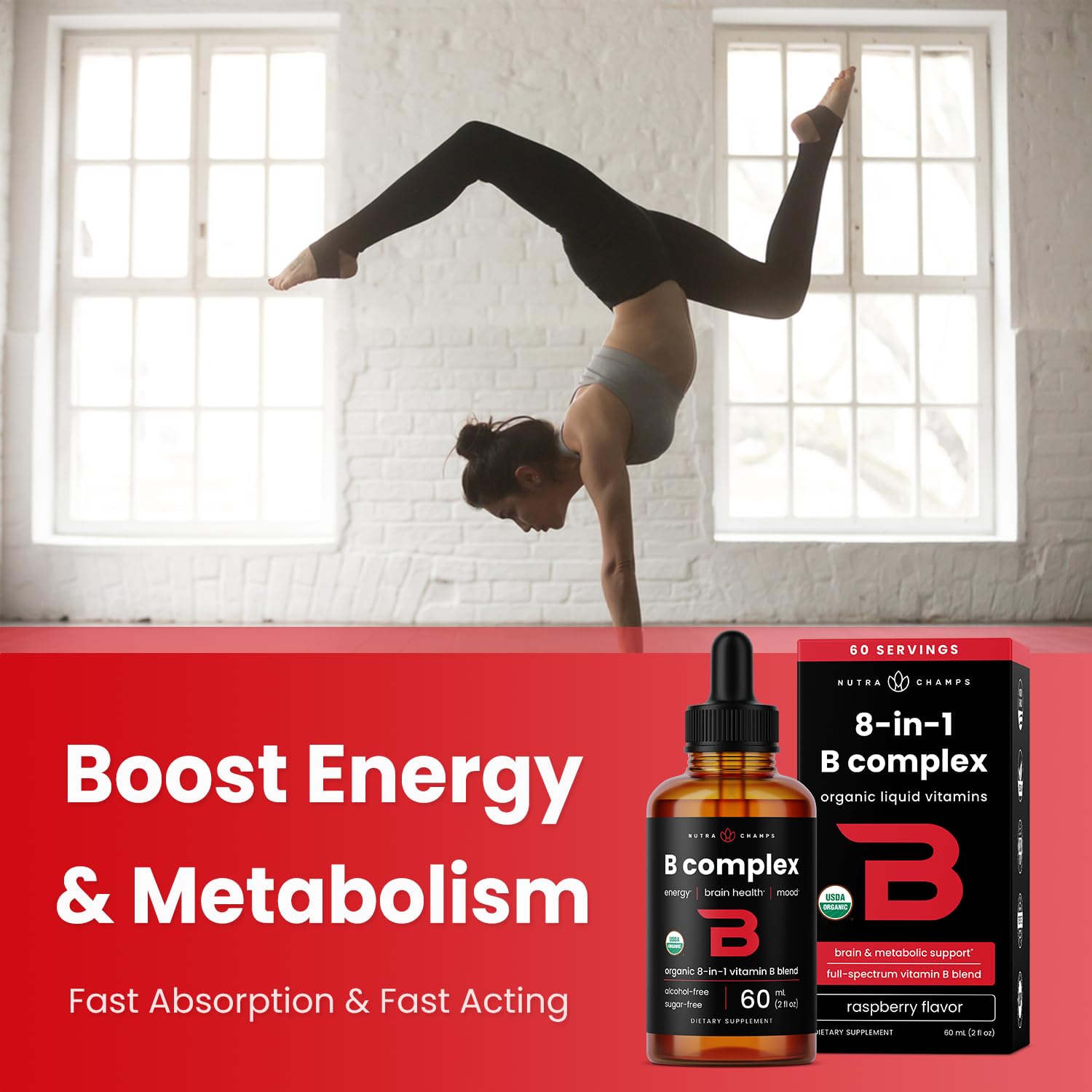 NutraChamps B-Complex Liquid Drops dropper