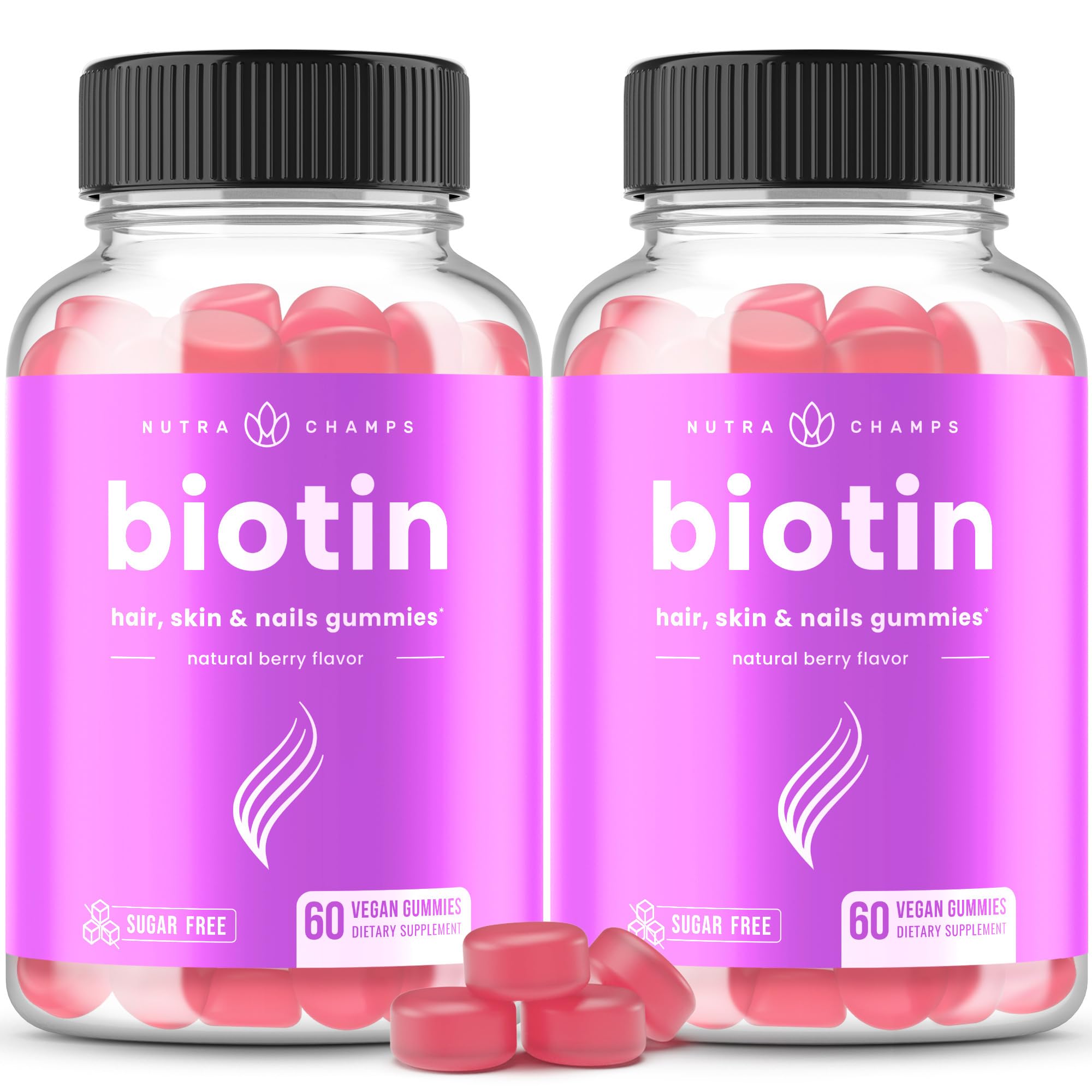 NutraChamps Biotin Gummies 5000 mcg front view