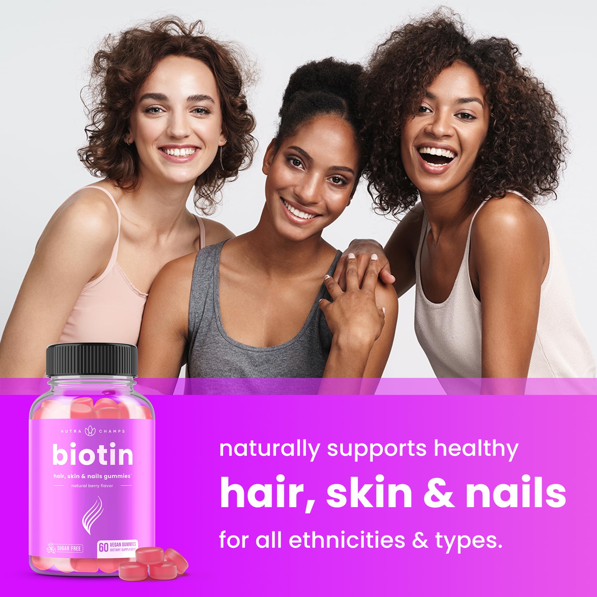 NutraChamps Biotin Gummies close-up of gummy texture