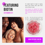 NutraChamps Biotin Gummies packaging with nutritional information
