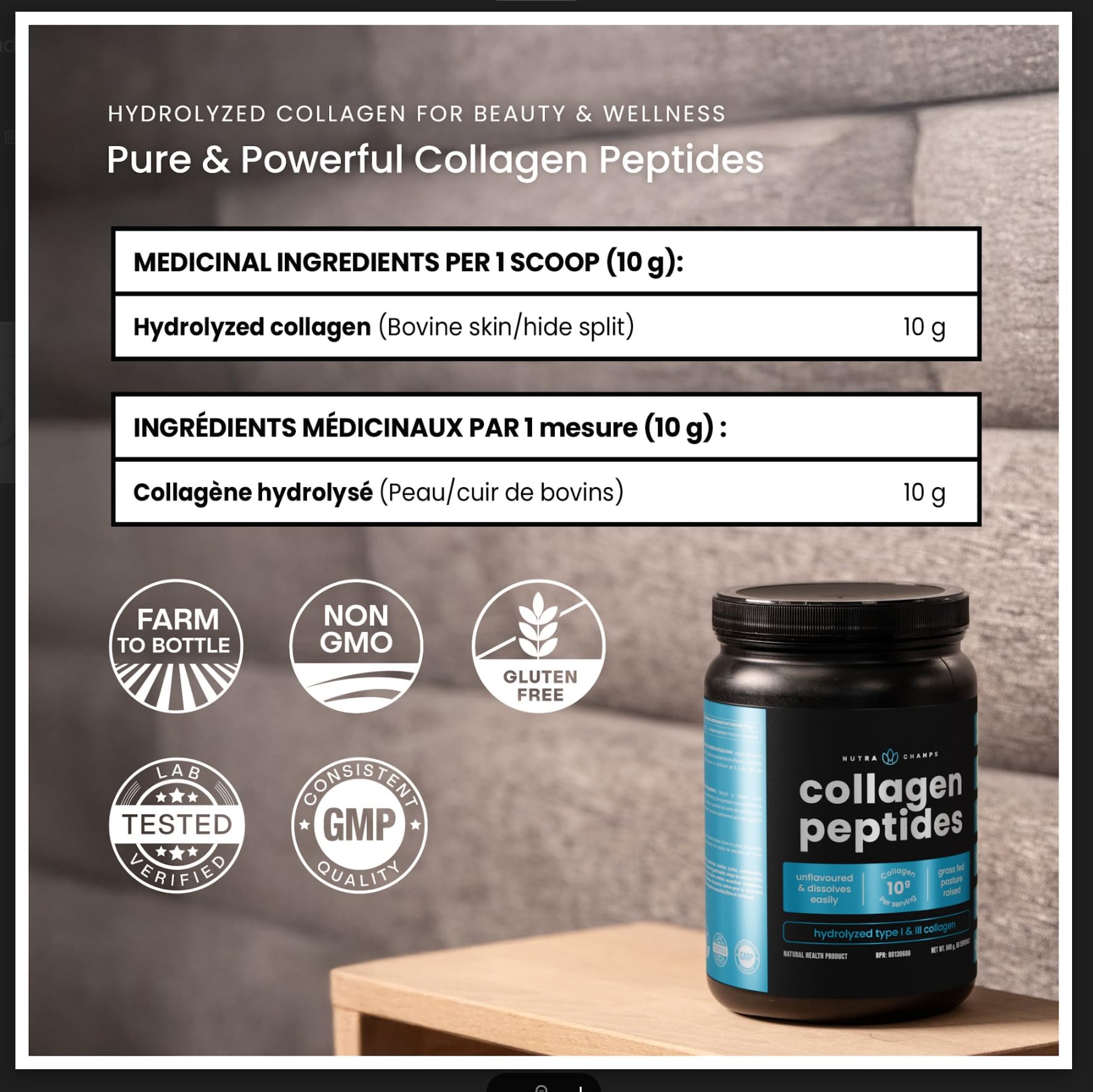 NutraChamps Collagen Powder mixed in a smoothie