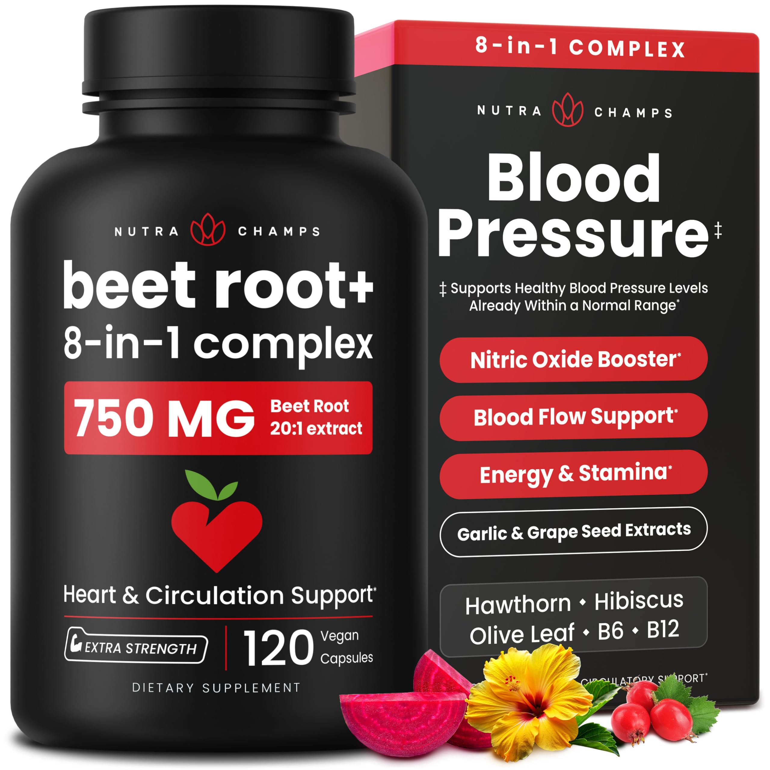 NutraChamps Complete Blood Pressure Support Capsules front view