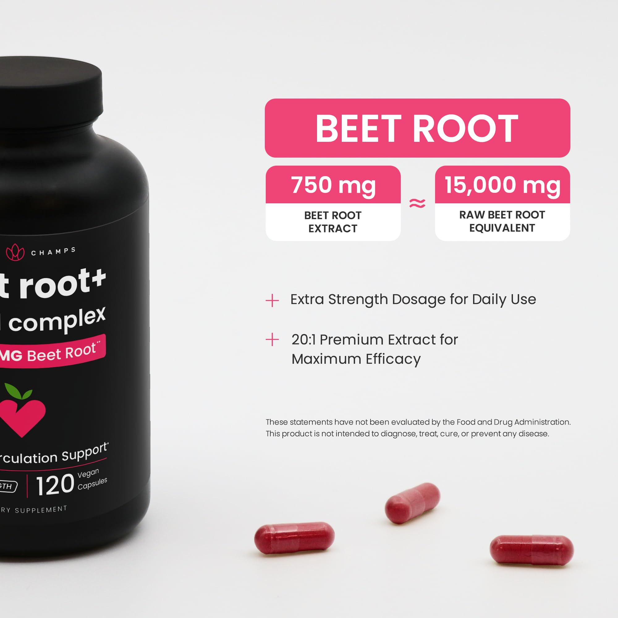 NutraChamps Complete Blood Pressure Support Capsules on a wooden table