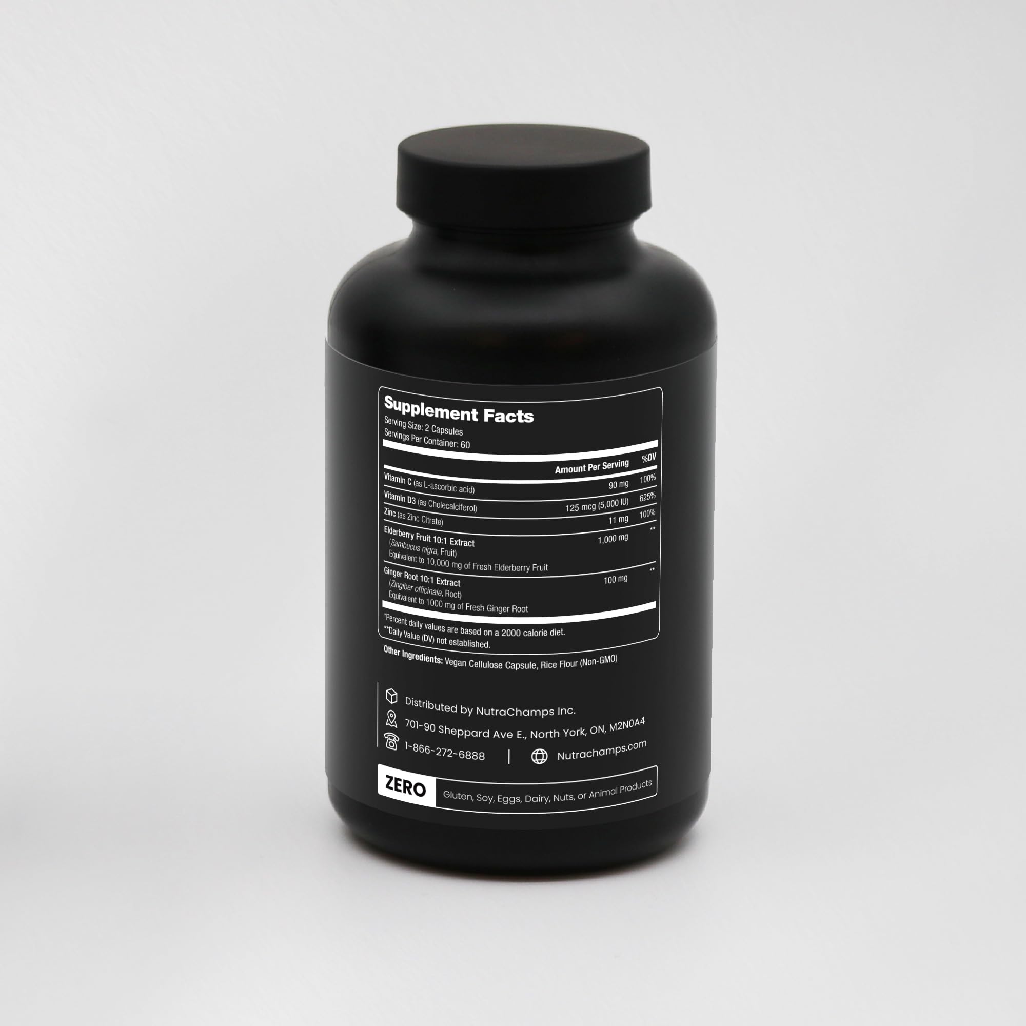 NutraChamps Elderberry Supplement vegetarian capsules