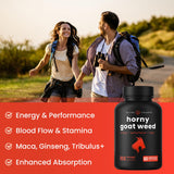 NutraChamps Horny Goat Weed capsules on a wooden surface