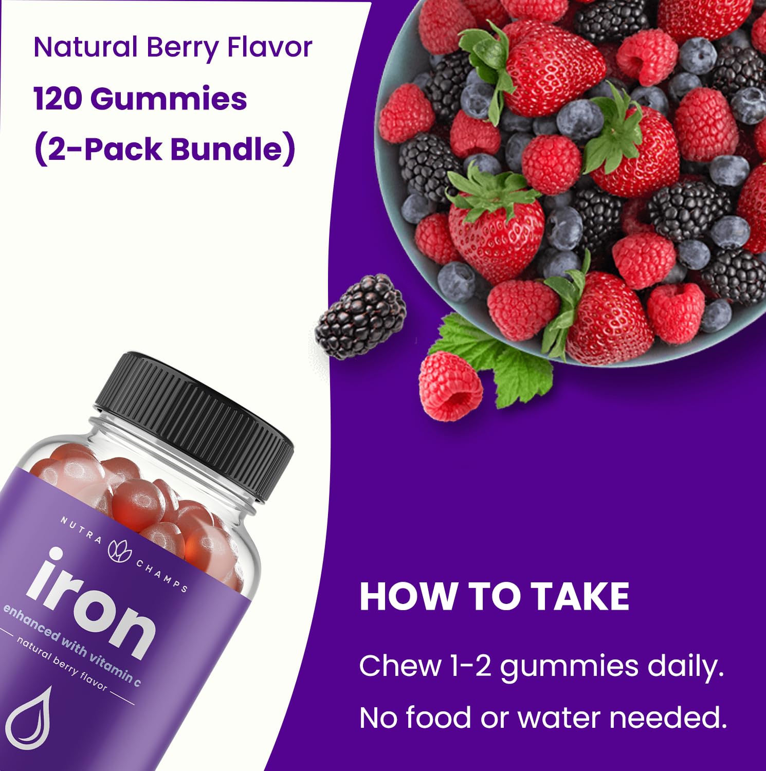 NutraChamps Iron Gummies nutritional information