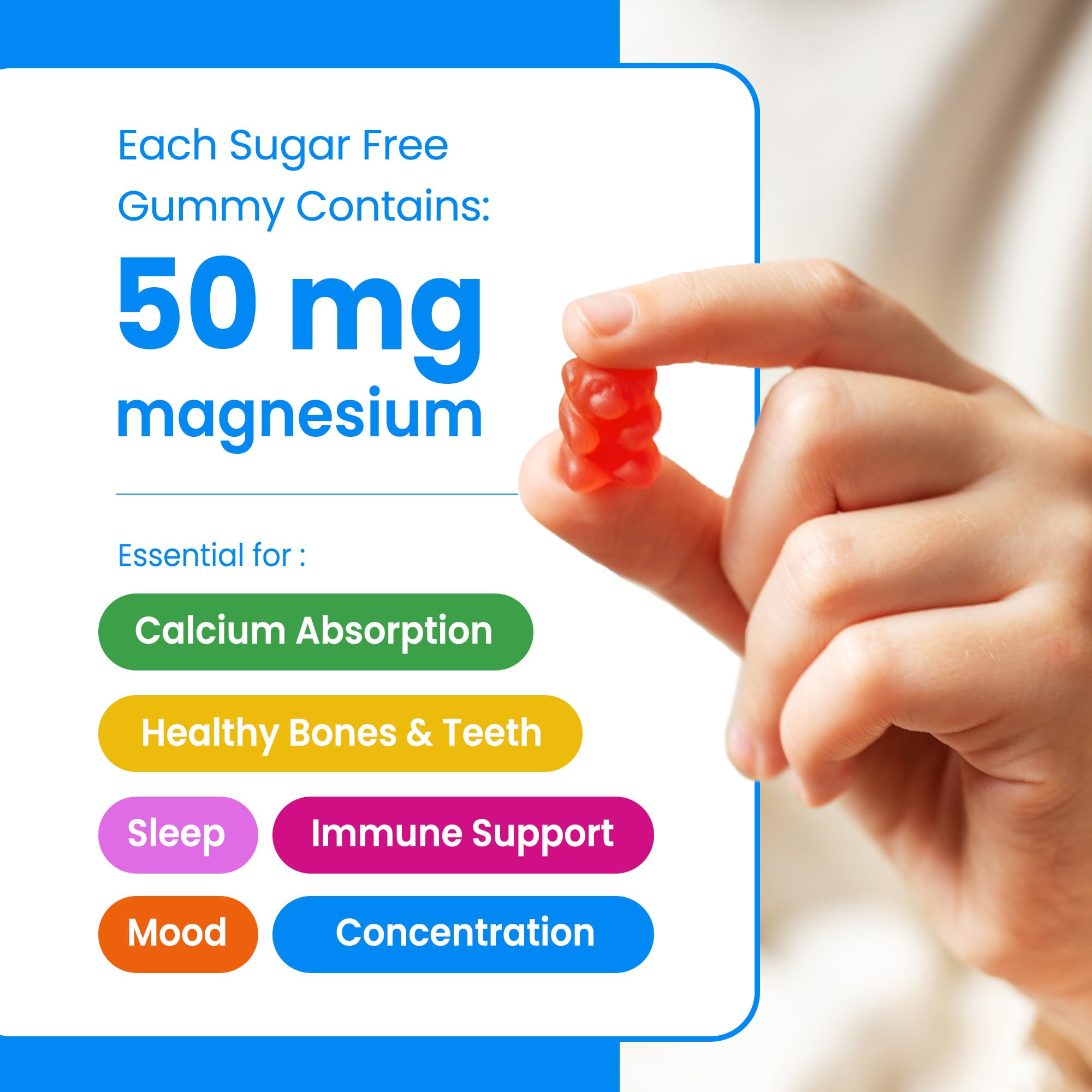 NutraChamps Kids Magnesium Gummies raspberry flavour close-up