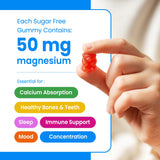 NutraChamps Kids Magnesium Gummies raspberry flavour close-up